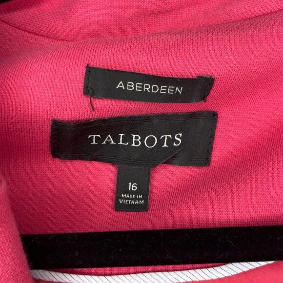 Talbots Women's Magenta Pink Aberdeen Cotton Blend  Button Front Blazer - Picture 2 of 9
